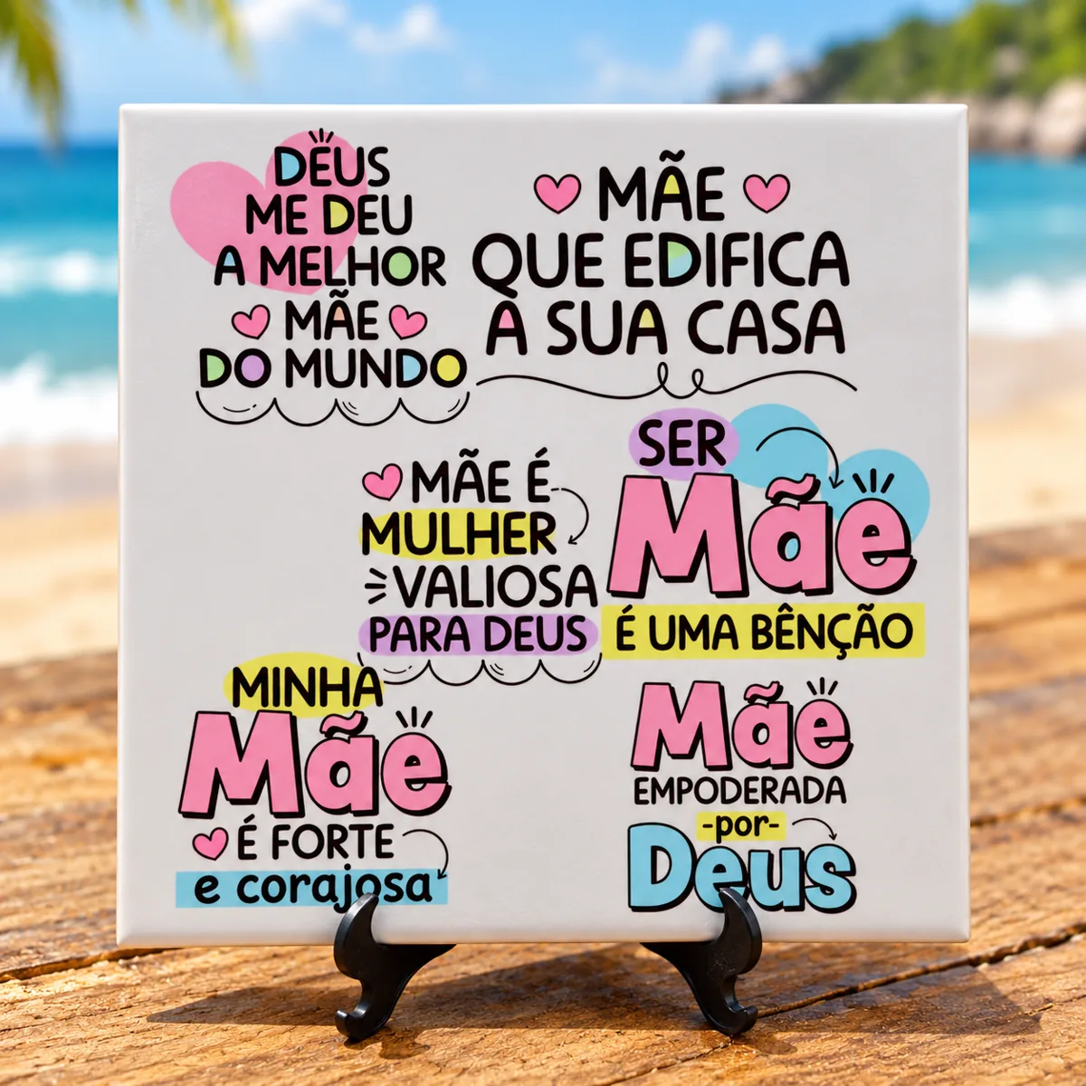 Azulejo personalizado com frases para o Dia das Mães