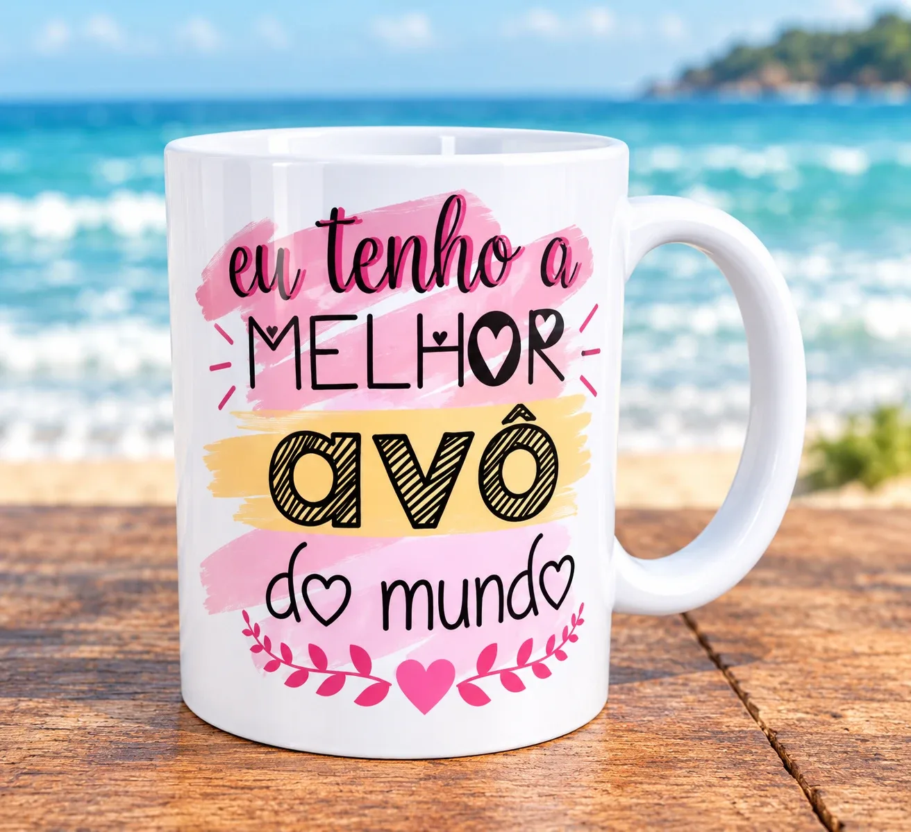 Caneca personalizada com a frase 'Eu tenho a melhor avó do mundo'