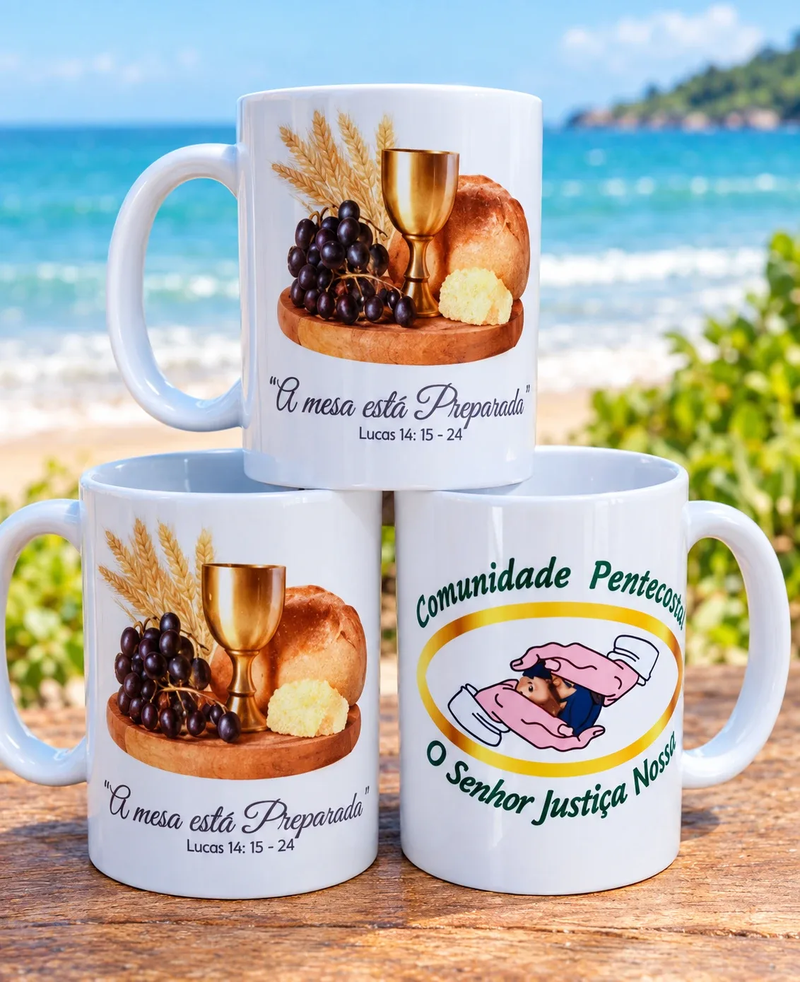 Canecas personalizadas para igreja e eventos religiosos