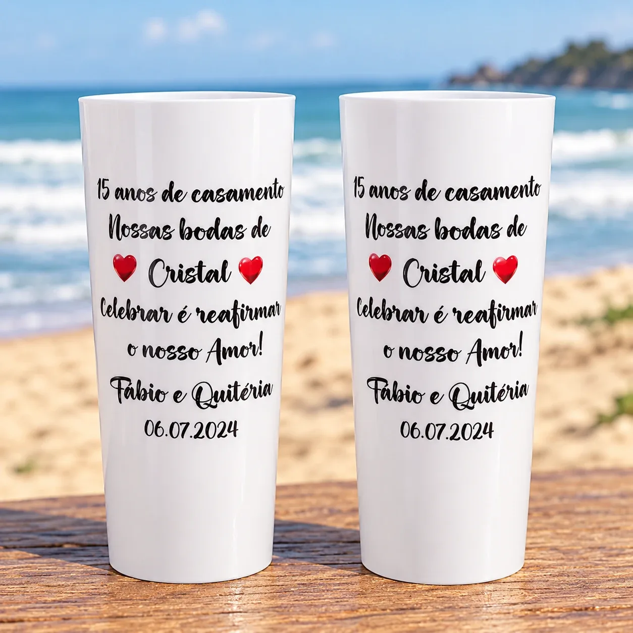Copos personalizados para bodas de casamento