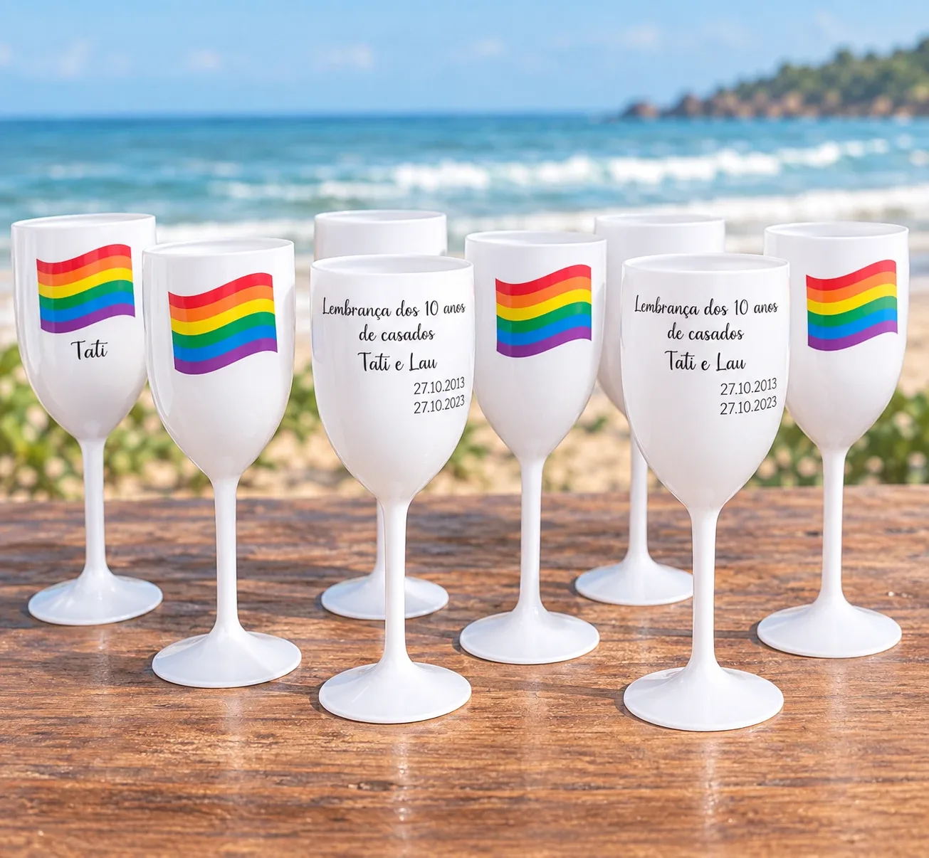 Taças personalizadas para aniversário de casamento